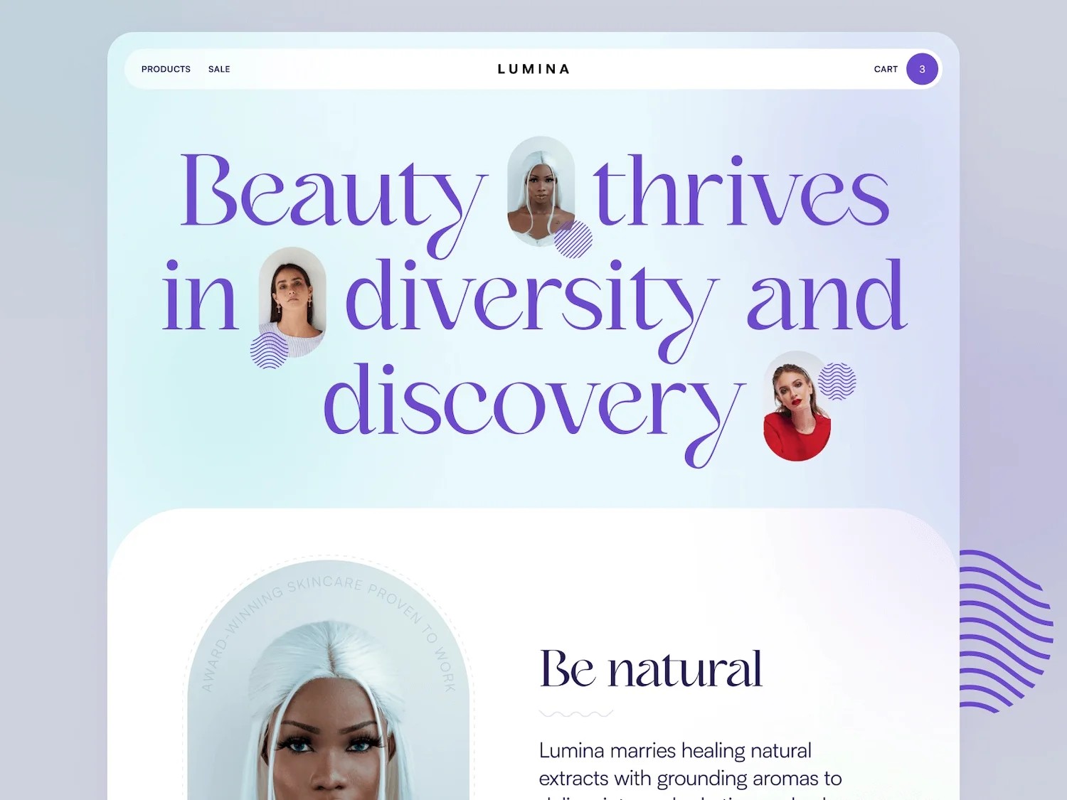 https://dribbble.com/shots/20116723-Skincare-Landing-Page-HealthTech